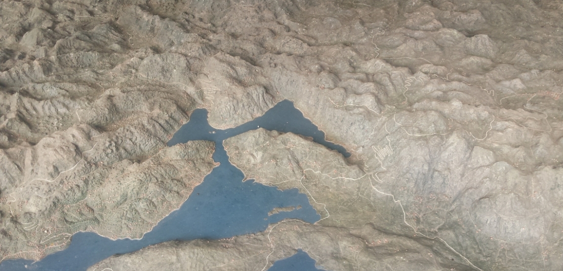 Reljef Crne Gore, the relief map of Montenegro in Cetinje